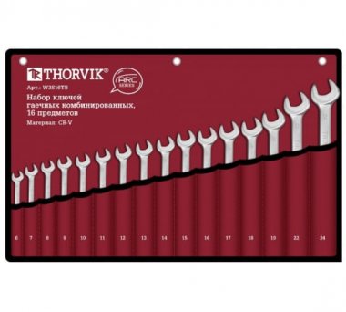 Фотография товара 'Thorvik W3S16TB Набор ключей гаечных комбинированных серии ARC 6-24 мм'
