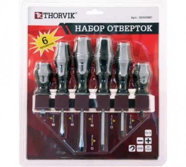 Фотография товара 'Thorvik SDS06BC Набор отверток стержневых на держателе'