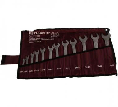 Фотография товара 'Thorvik W1S12TB Набор ключей гаечных рожковых серии ARC в сумке, 6-32 мм'