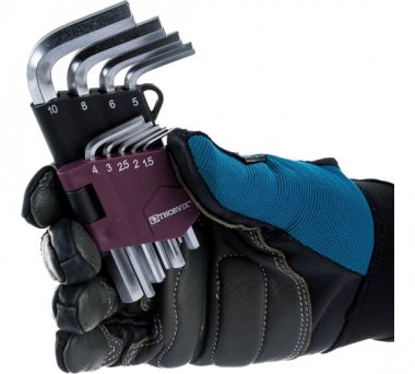 Фотография товара 'Thorvik HKS9S Набор ключей торцевых шестигранных коротких, H1.5-H10'