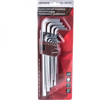 Фотография товара 'Thorvik HKIL10S Набор ключей торцевых шестигранных удлиненных дюймовых'