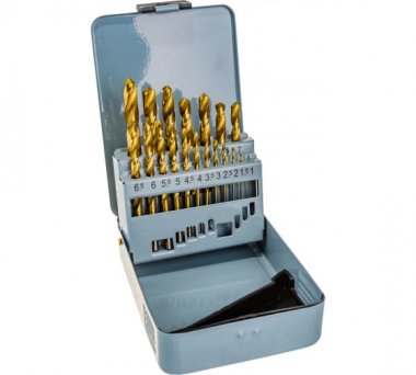 Фотография товара 'Thorvik TDBS19 Набор спиральных сверл по металлу HSS TiN d1.0-10.0 мм'