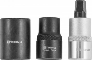 Фотография товара 'Thorvik PBCSS3 Набор головок торцевых 1/2"DR, 3 предмета'