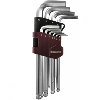 Фотография товара 'Thorvik HKB10S Набор ключей торцевых шестигранных с шаром, H1.5-H10'