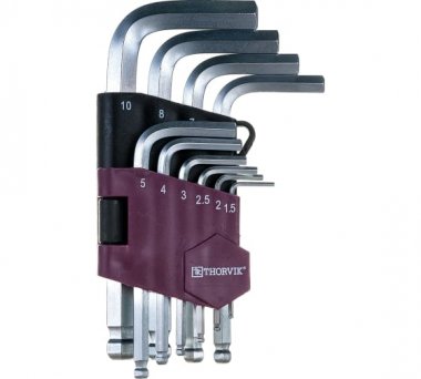 Фотография товара 'Thorvik HKSB10S Набор ключей торцевых шестигранных коротких с шаром'
