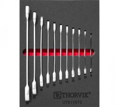 Фотография товара 'Thorvik UTS11STE Набор ключей комбинированных трещоточных 280х375 мм'