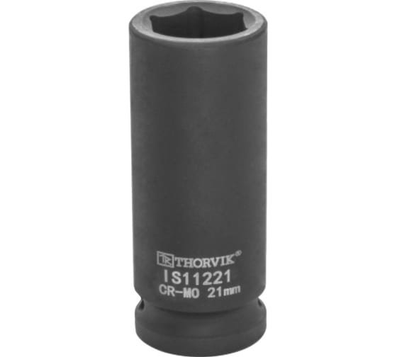 Фотография товара 'Thorvik IS11221 Головка торцевая ударная глубокая 1/2"DR, 21 мм'