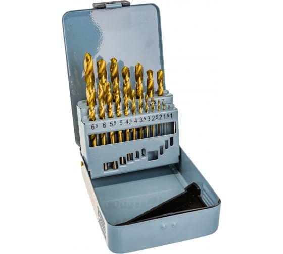 Фотография товара 'Thorvik TDBS19 Набор спиральных сверл по металлу HSS TiN d1.0-10.0 мм'