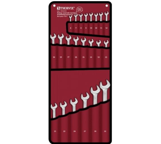 Фотография товара 'Thorvik W3S22TB Набор ключей гаечных комбинированных серии ARC, 6-32 мм'