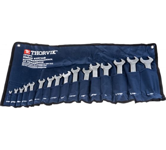 Фотография товара 'Thorvik CWIS0016 Набор ключей гаечных комбинированных 1/4"--1-1/4"'