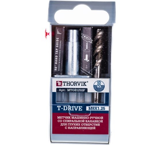 Фотография товара 'Thorvik MTG8125SF Метчик машинно-ручной T-DRIVE М8х1.25, HSS-G'
