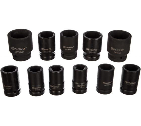 Фотография товара 'Thorvik LSWS11S Набор головок торцевых для ручного гайковерта 1"DR, 21-50 мм'