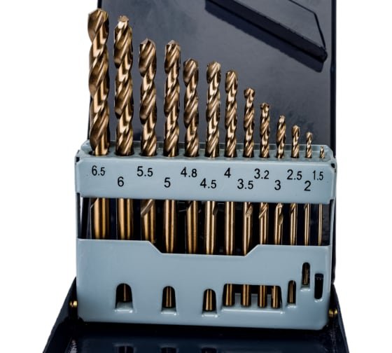 Фотография товара 'Thorvik TDBS13K5 Набор спиральных сверл по металлу HSS Co d1.5-6.5 мм'
